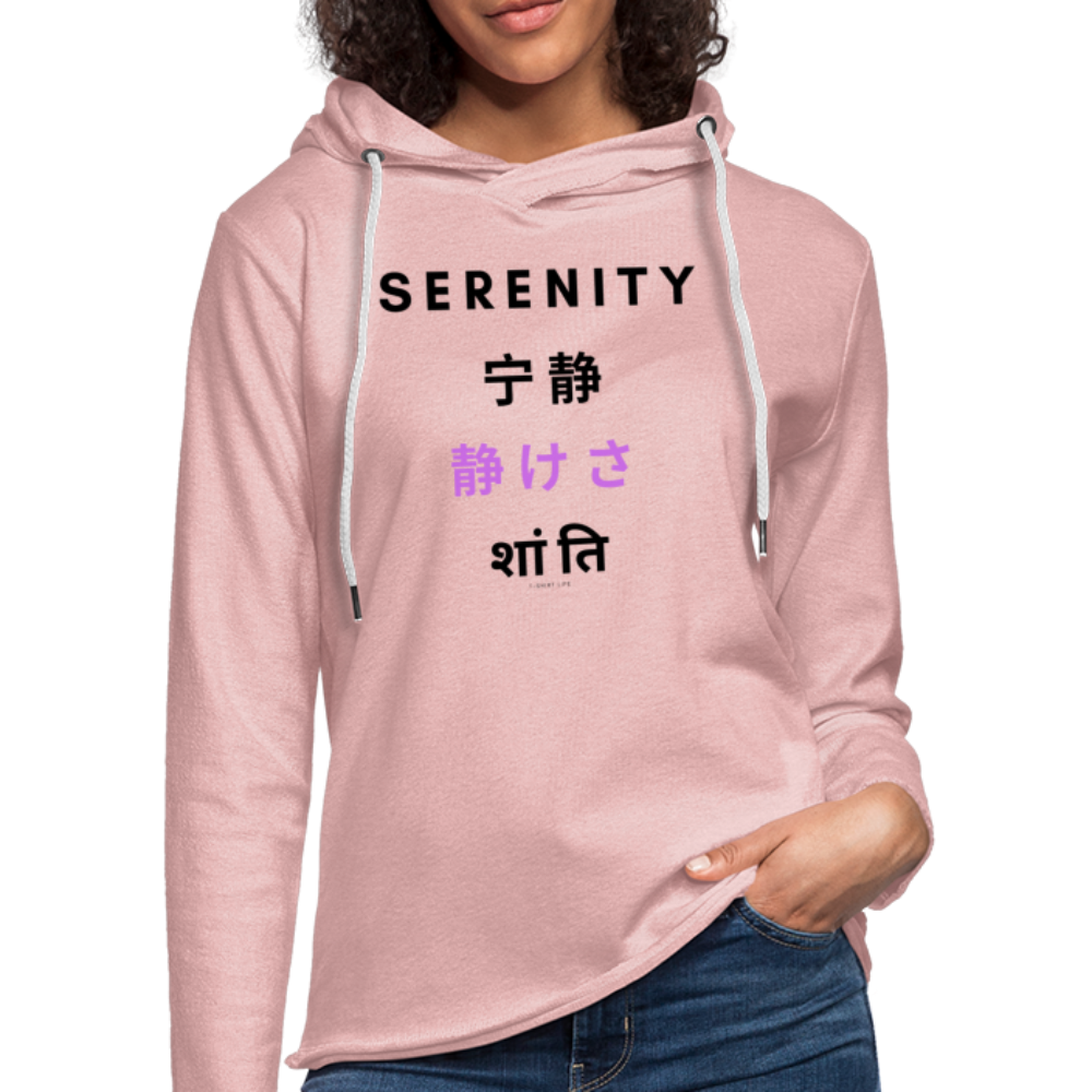 Serenity Lightweight Hoodie - cream heather pink