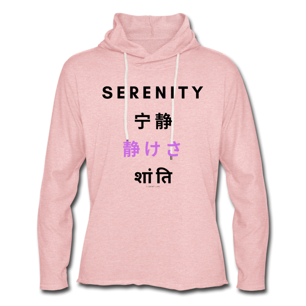 Serenity Lightweight Hoodie - cream heather pink