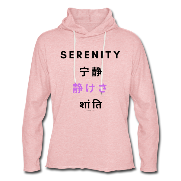 Serenity Lightweight Hoodie - cream heather pink