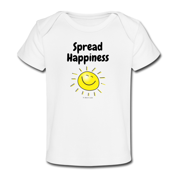 Spread Happiness Baby T-Shirt - white