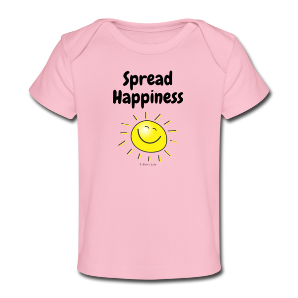 Spread Happiness Baby T-Shirt - light pink