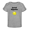 Spread Happiness Baby T-Shirt - heather gray