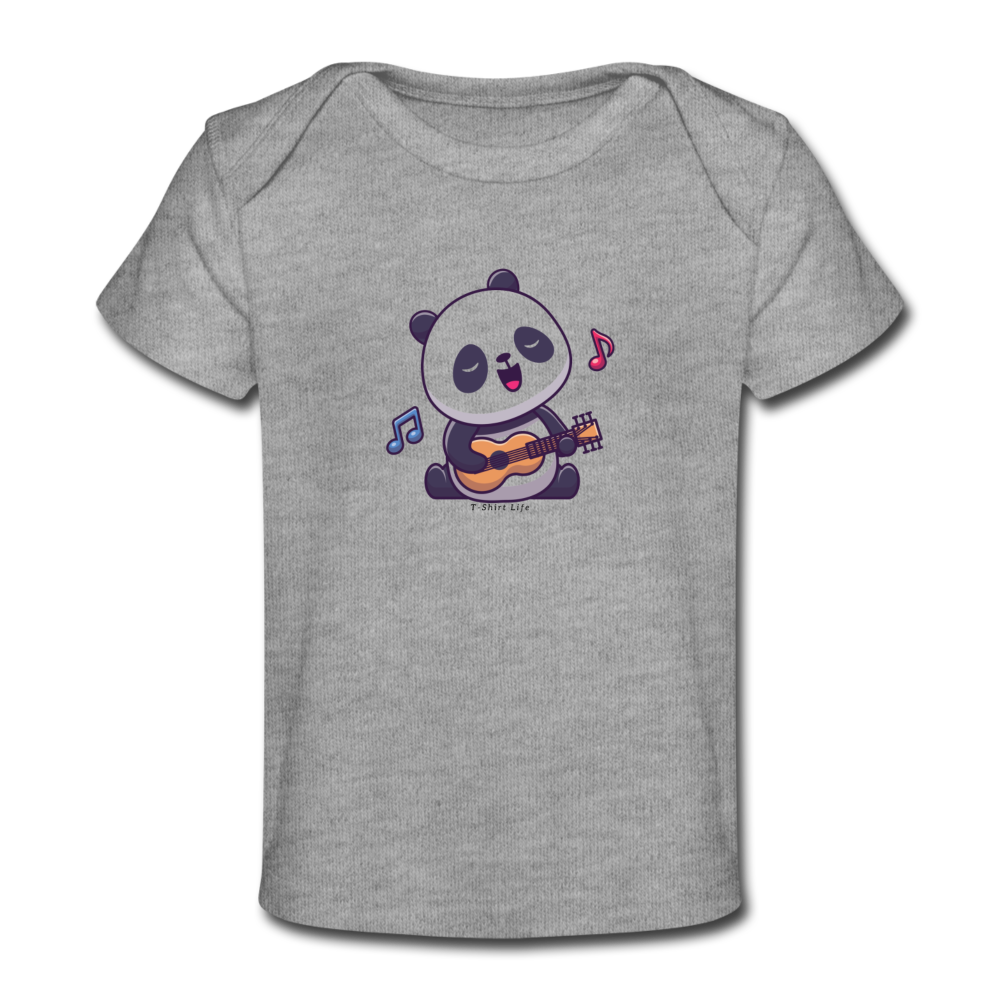 Panda Baby T-Shirt - heather gray