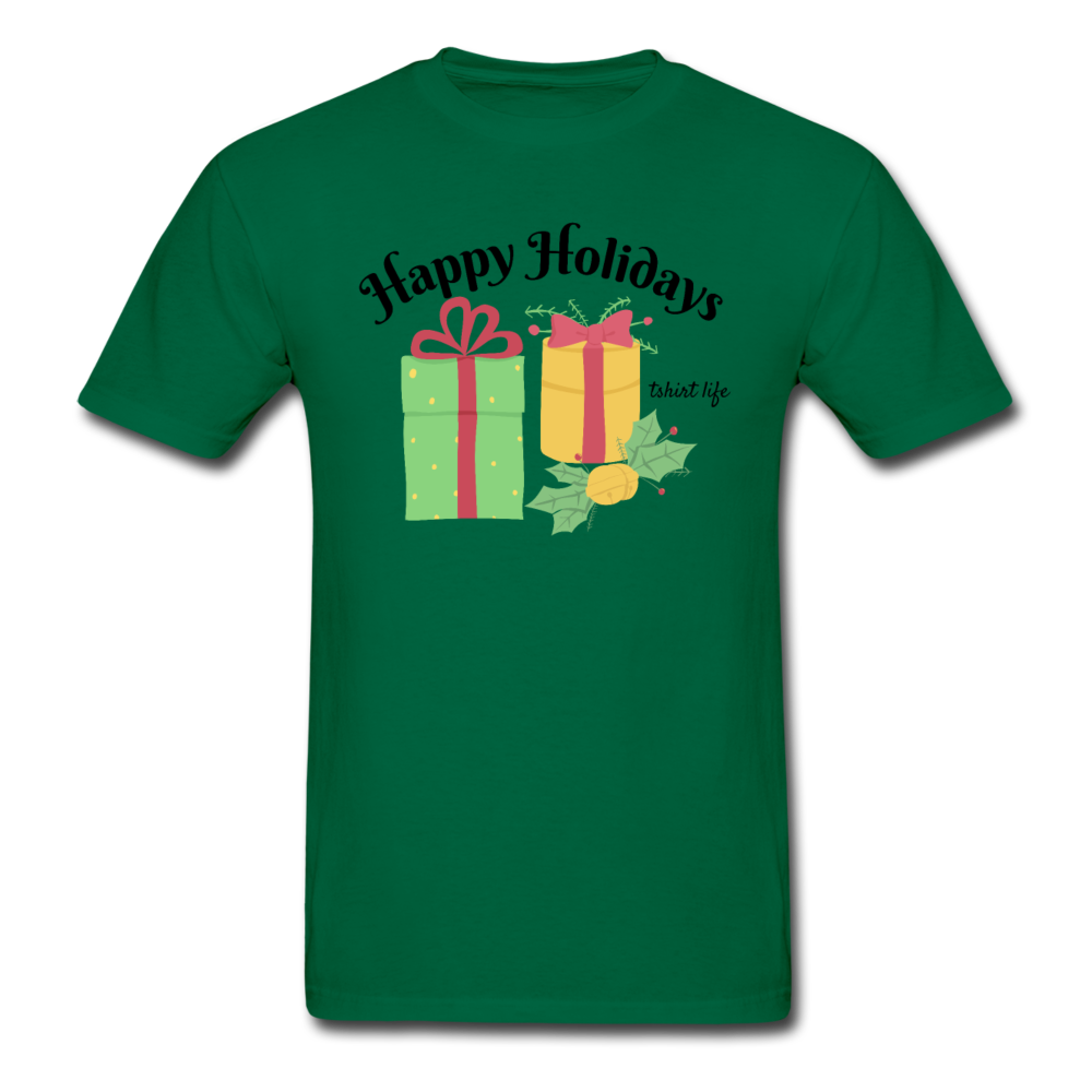 Happy Holidays Tee - bottlegreen
