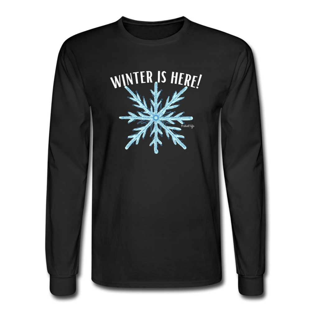 Long Sleeve Snowflake T-Shirt - black
