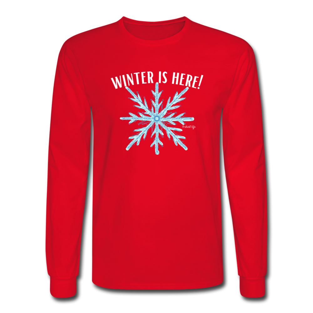 Long Sleeve Snowflake T-Shirt - red