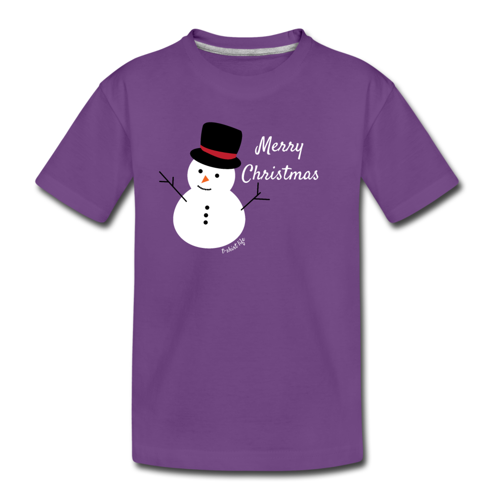 Kids' Premium Snowman T-Shirt - purple